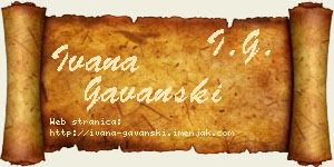 Ivana Gavanski vizit kartica